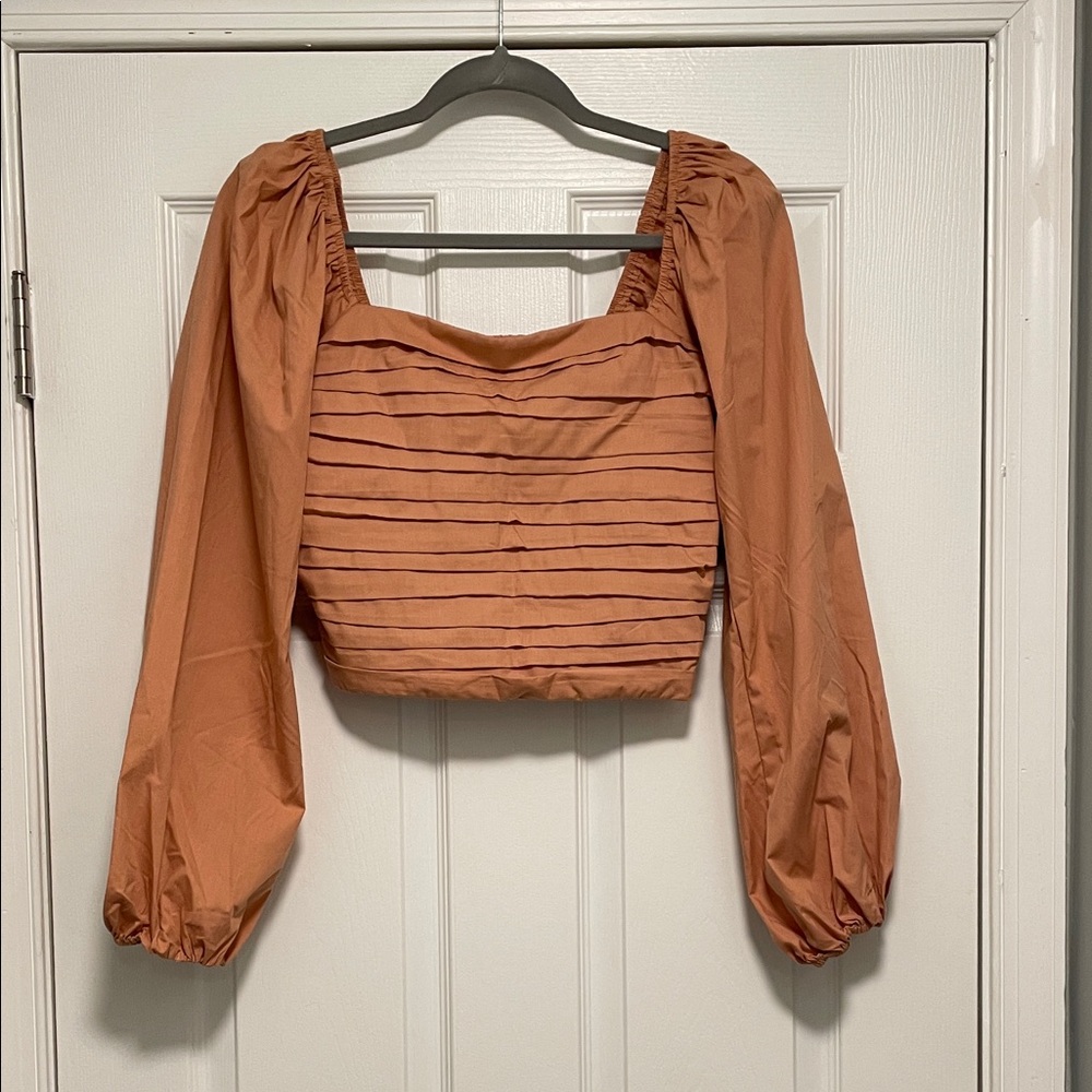 Abercrombie & Fitch Terracotta Puff Sleeve Blouse